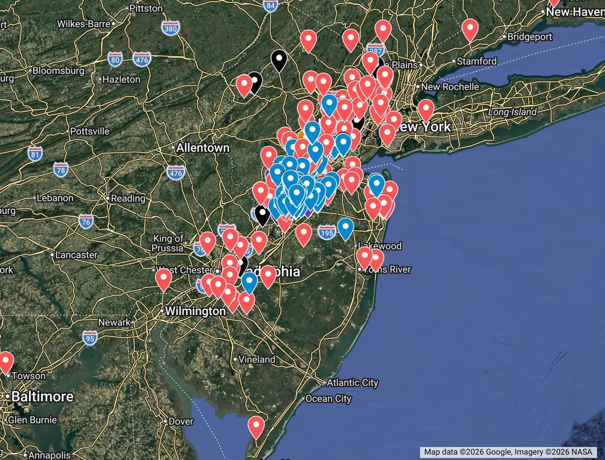 July 2026 Torus service area map showing active composting coverage across New Jersey